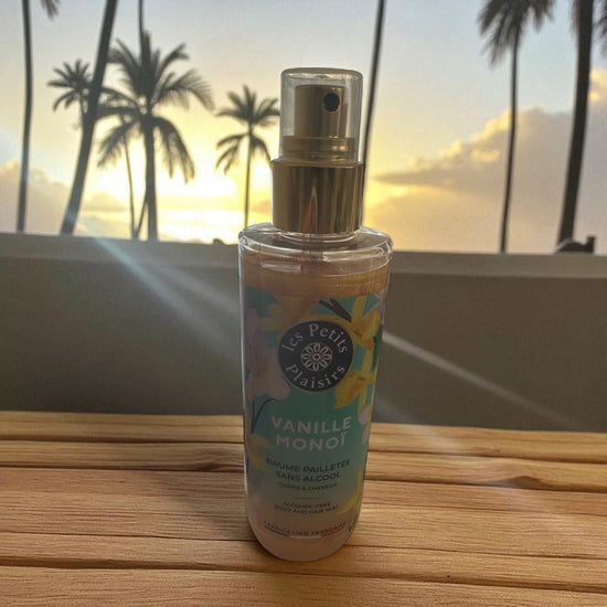 Brume Parfumée Pailletée sans alcool  « Vanille Monoï »